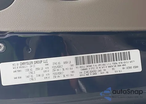 2014 Chrysler Town & Country Touring z USA, uszkodzony, nr VIN 2C4RC1BG4ER211049